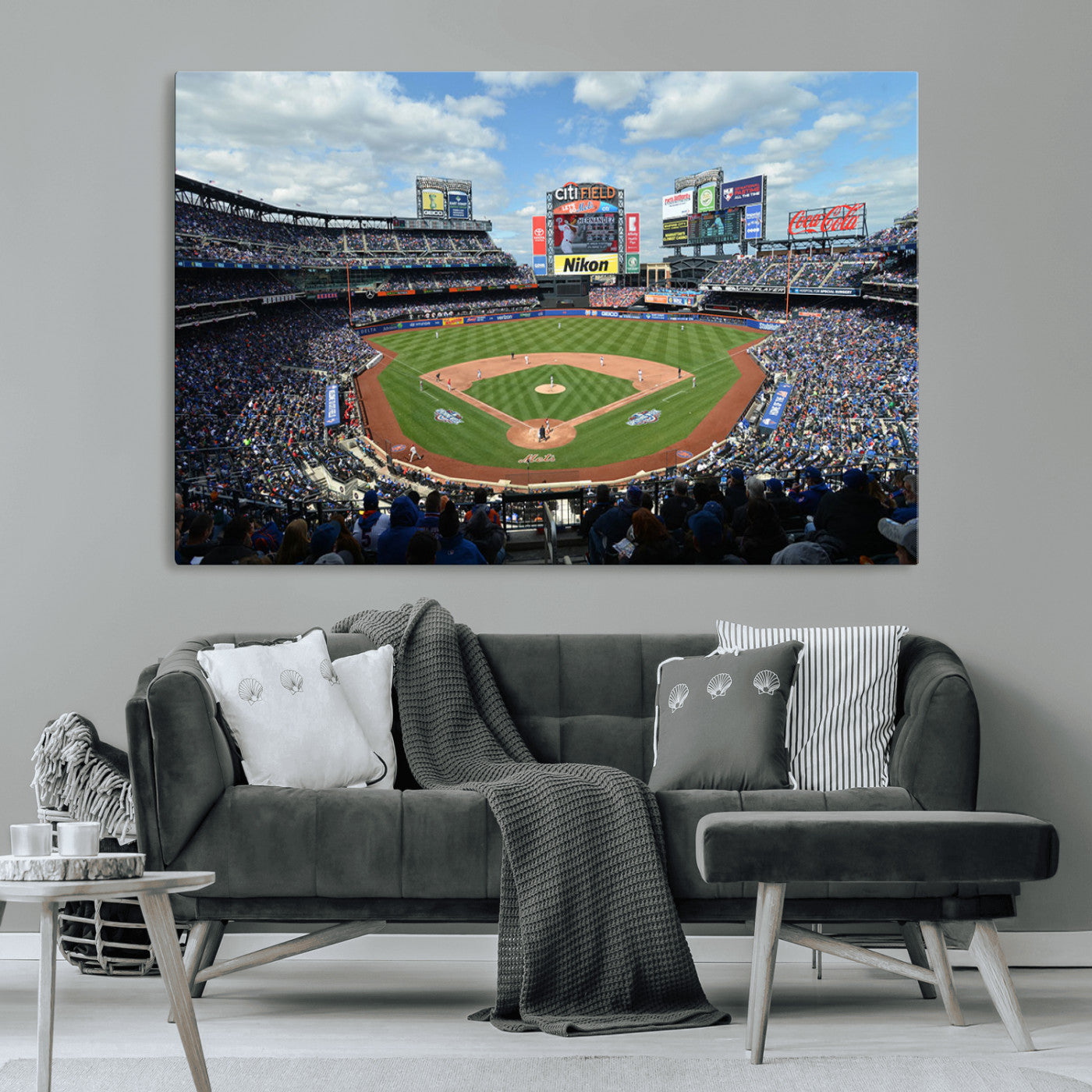 MGV-CV-36X24 - New York Mets Baseball Team Print - Citi Field Stadium Wall Art Canvas Print