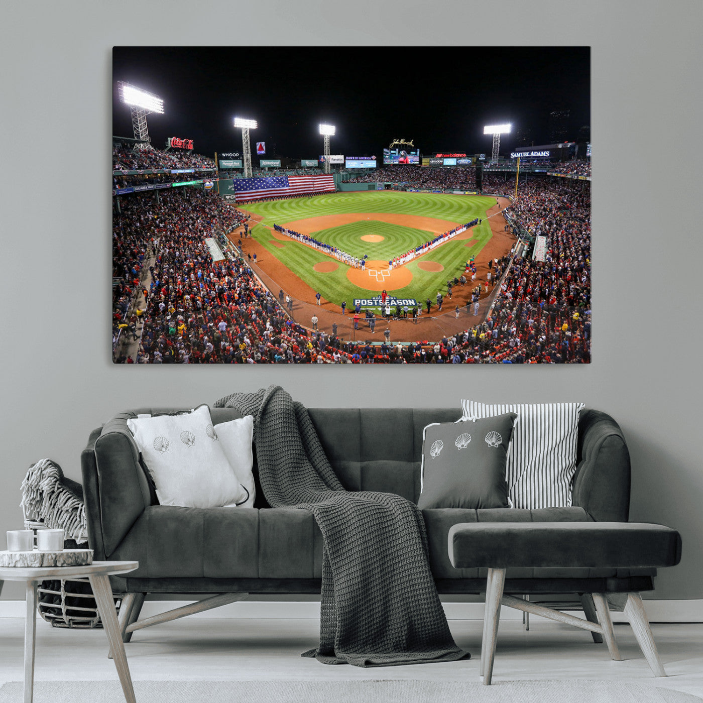 MGV-CV-36X24 - Fenway Park Wall Art Canvas Print | Large Baseball Stadium Canvas Print for Boston Red Sox Fans | Framed Ready-to-Hang Boston Sports Decor Artwork