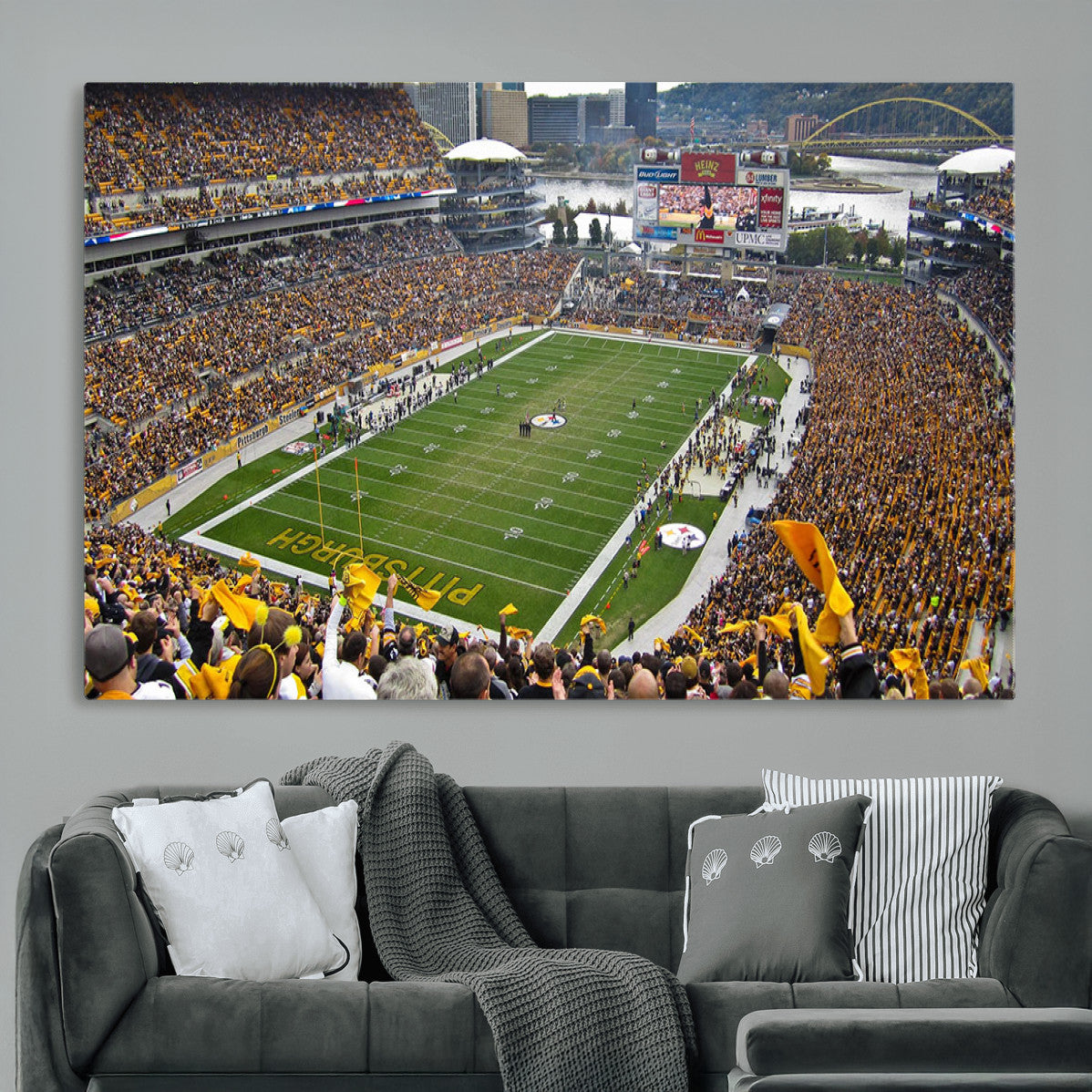 51419-MGV-CV-36X24 - Pittsburgh Steelers Print - Pittsburgh Heinz Field Stadium Wall Art Canvas Print