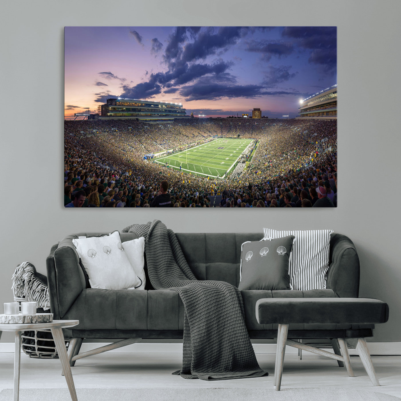 MGV-CV-36X24 - Notre Dame Fighting Irish Football Team Print - Notre Dame Stadium Wall Art Canvas Print