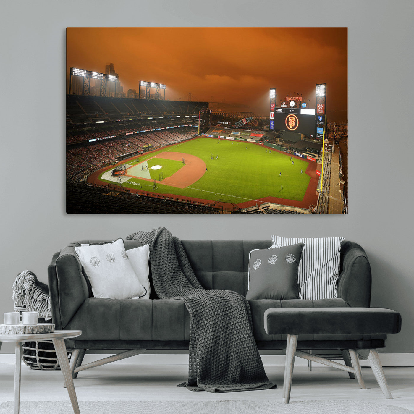 MGV-CV-36X24 - San Francisco Giants Baseball Team Print - Oracle Park Stadium Wall Art Canvas Print
