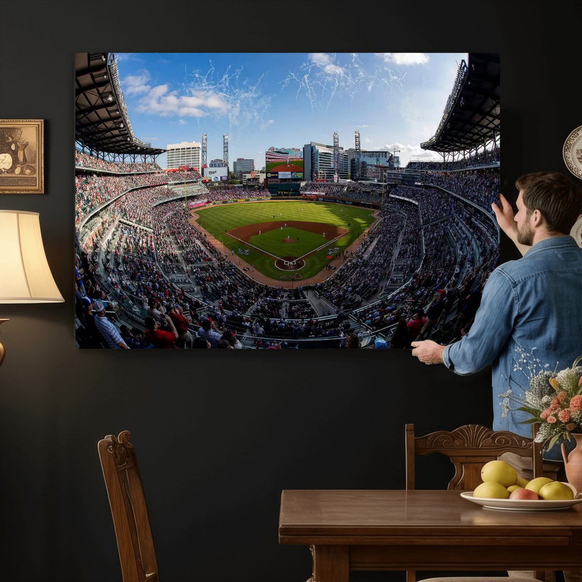 78608-MGV-CV-36X24 - Truist Park Stadium Canvas Wall Art, Atlanta Braves Game Day Decor