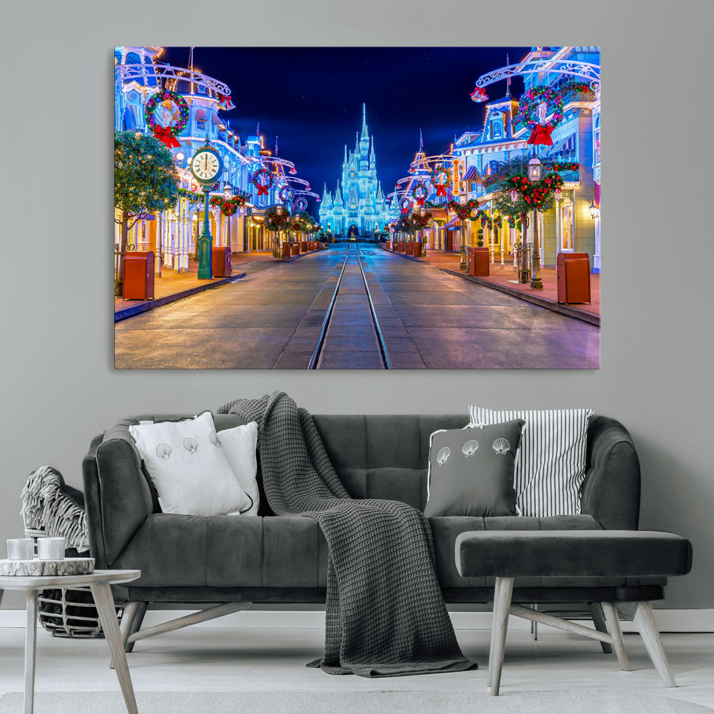 MGV-CV-36X24 - Disney Wall Art | Castle Large Wall Art Disney Magic Kingdom Print for Kids Room Decoration | Disney
