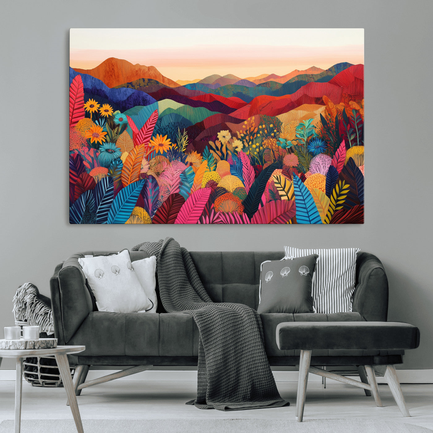 MGV-CV-36X24 - YAYOI KUSAMA Abstract Print - Landscape Canvas Wall Art Print - Vibrant Modern Decor for Living