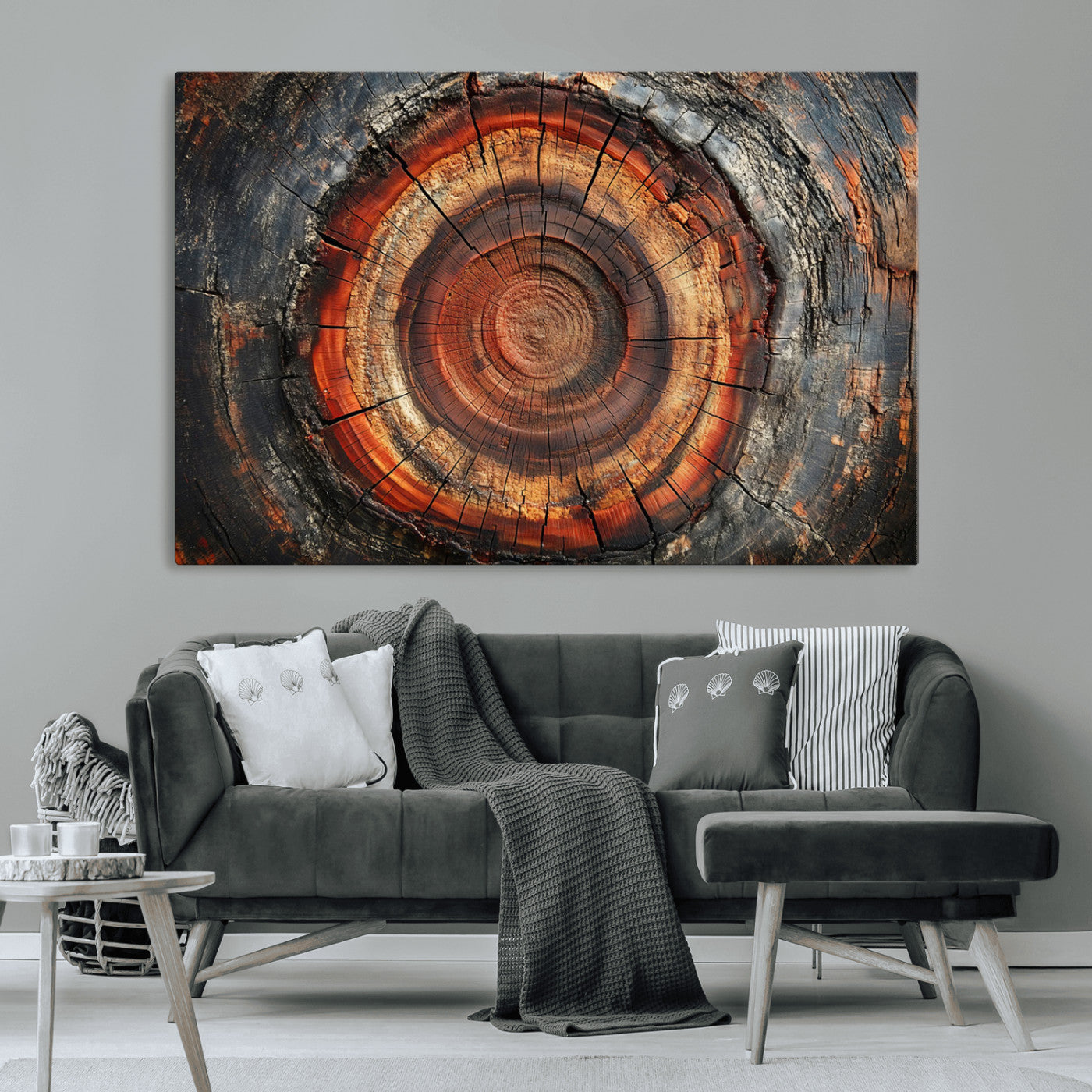 MGV-CV-36X24 - Wood Grain Canvas Wall Art - Framed Abstract Tree Ring Framed Wall Art, Wood Grain Canvas Wall