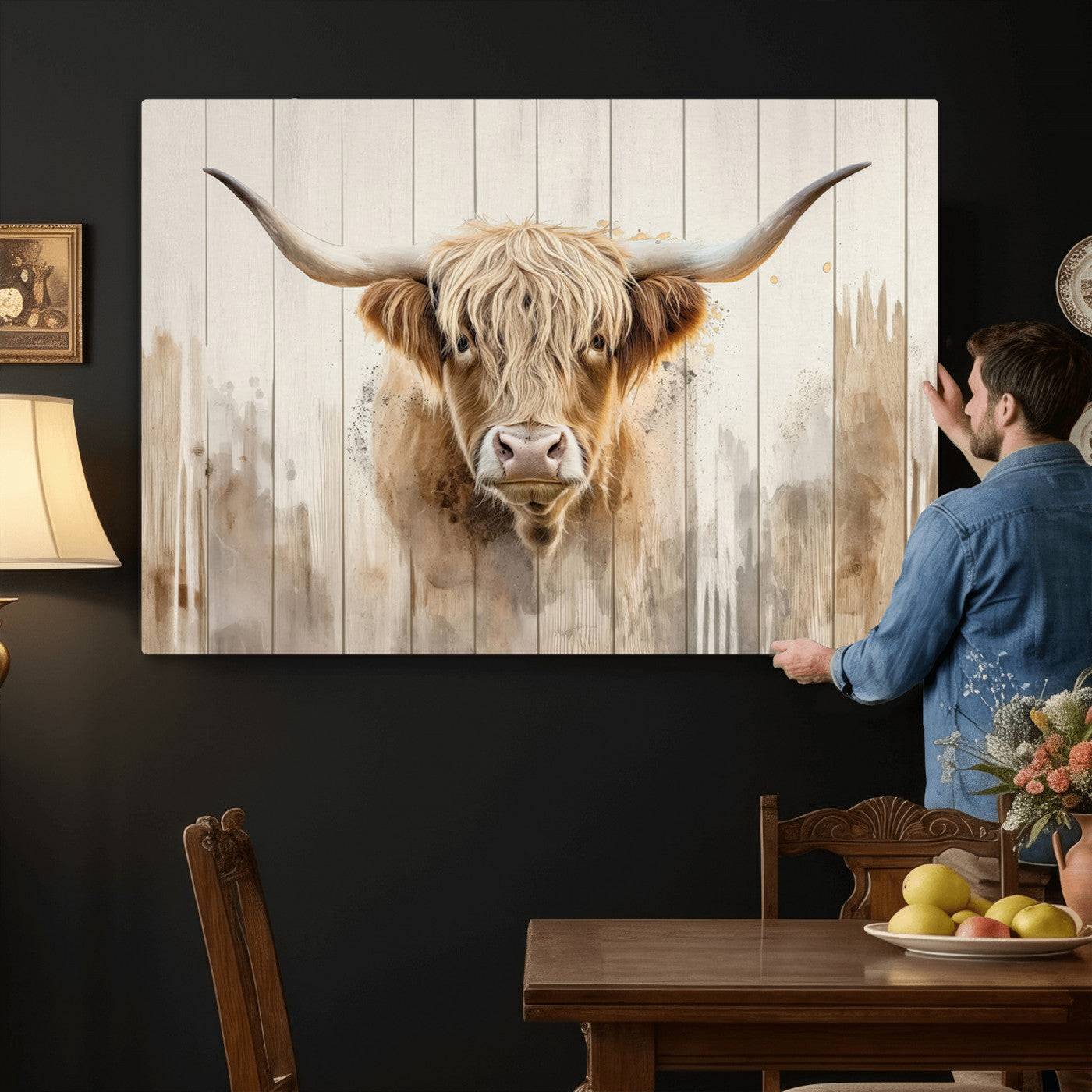 83059-MGV-CV-36X24 - Vibrant Autumn Landscape Canvas Wall Art - Fall Foliage and Mountain View Print for Home, Farmhouse, and Cozy Cabin Decor, Ready to Hang