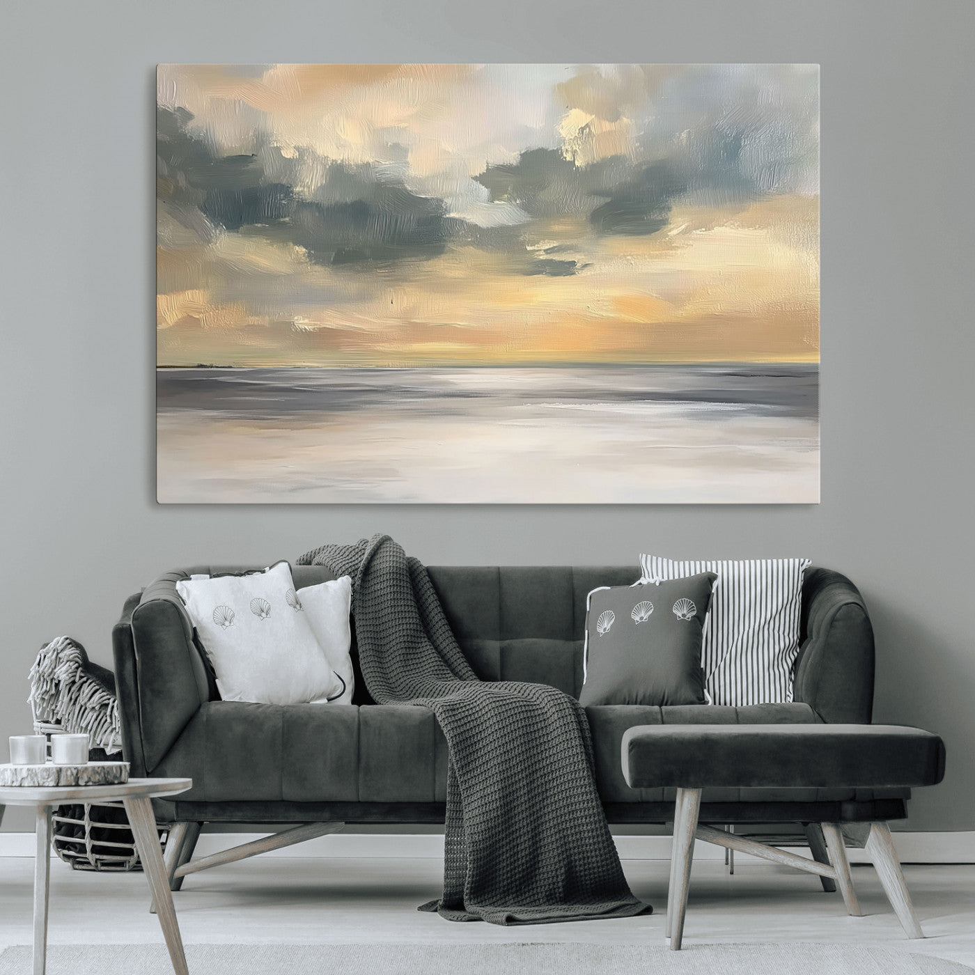 MGV-CV-36X24 - Modern Coastal Artwork with Vibrant Abstract Ocean Waves Wall Art Canvas Print for Contemporary