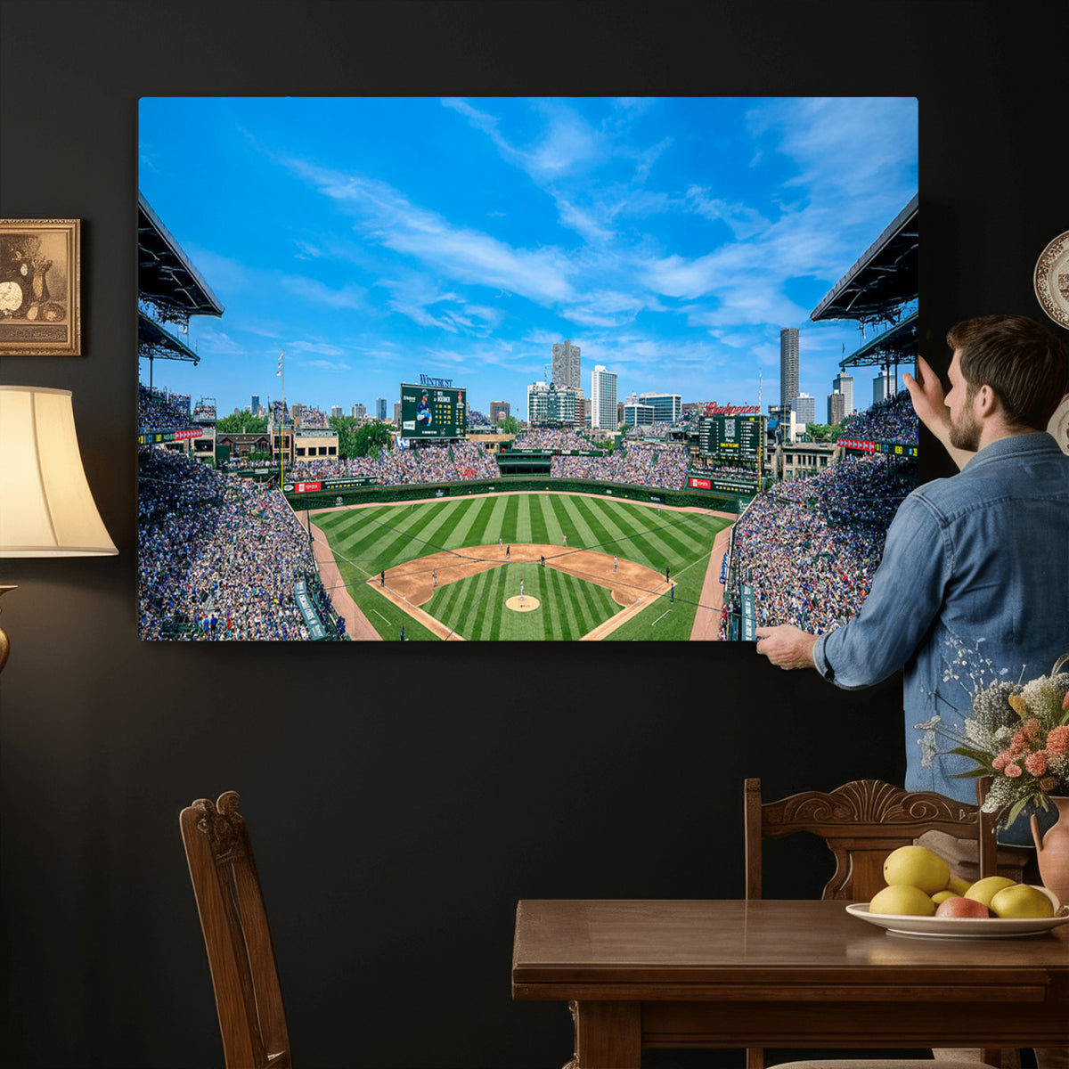 32373-MGV-CV-36X24 - Wrigley Field Chicago Cubs Panoramic Art Multi-Piece Canvas