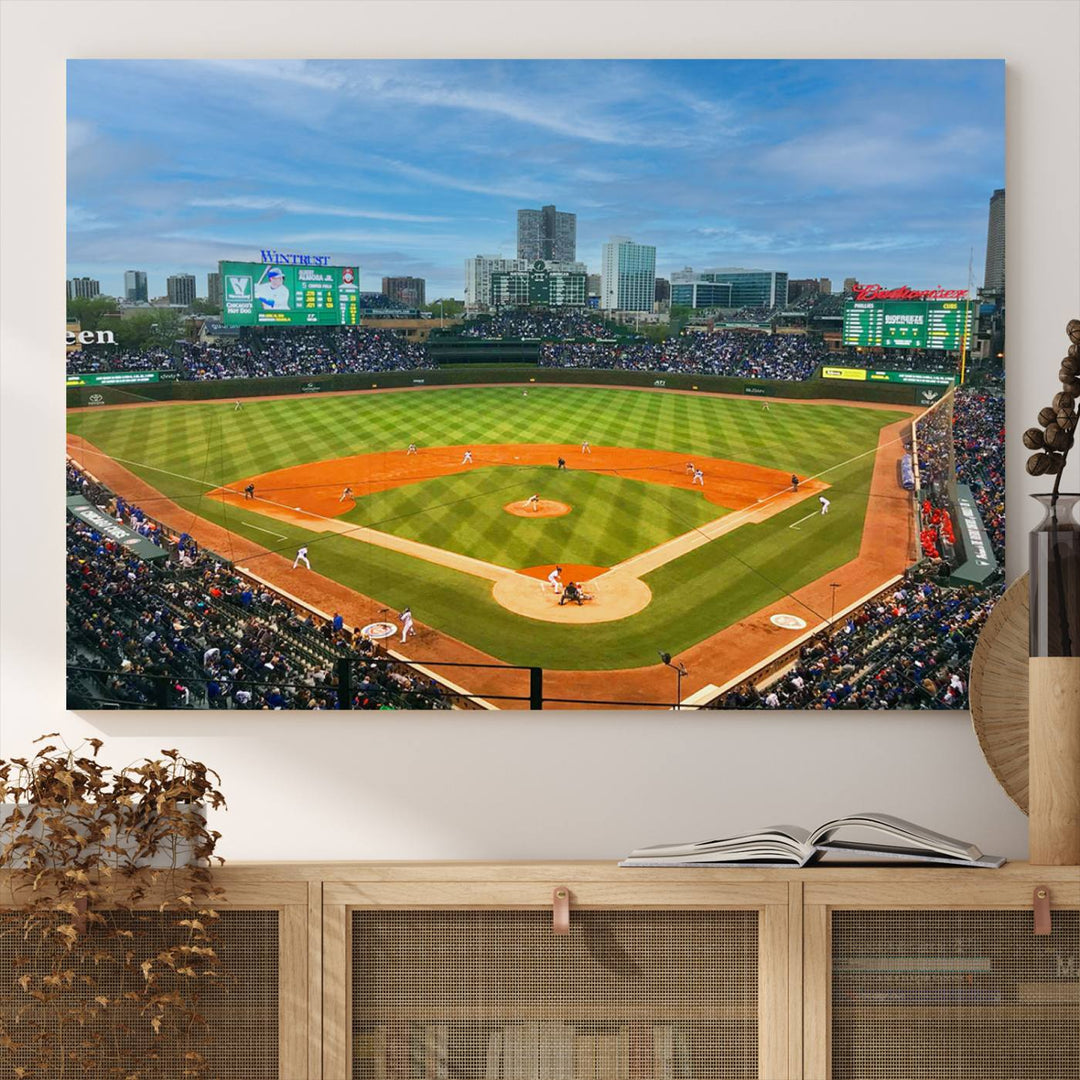 Wrigley Field Cubs canvas wall art.