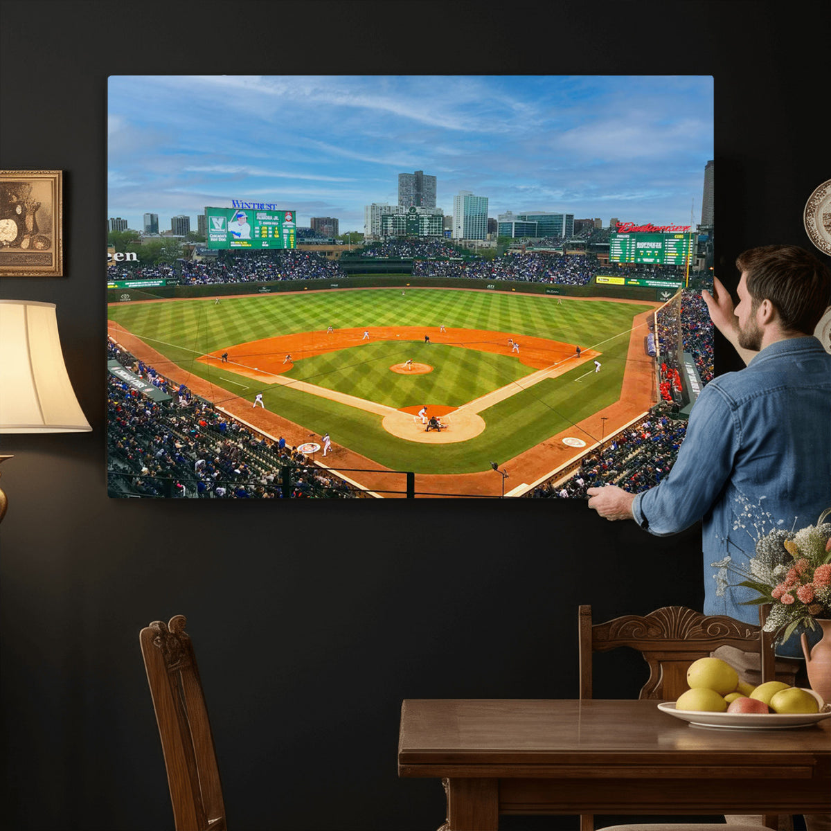 86839-MGV-CV-36X24 - Wrigley Field Chicago Cubs Panoramic Canvas Print