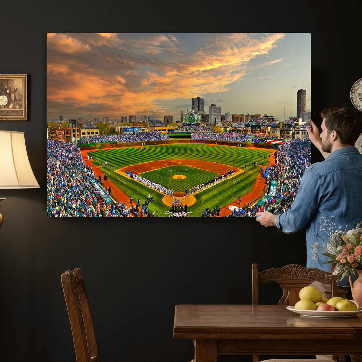 45635-MGV-CV-36X24 - Chicago Wrigley Field Wall Art Canvas Print