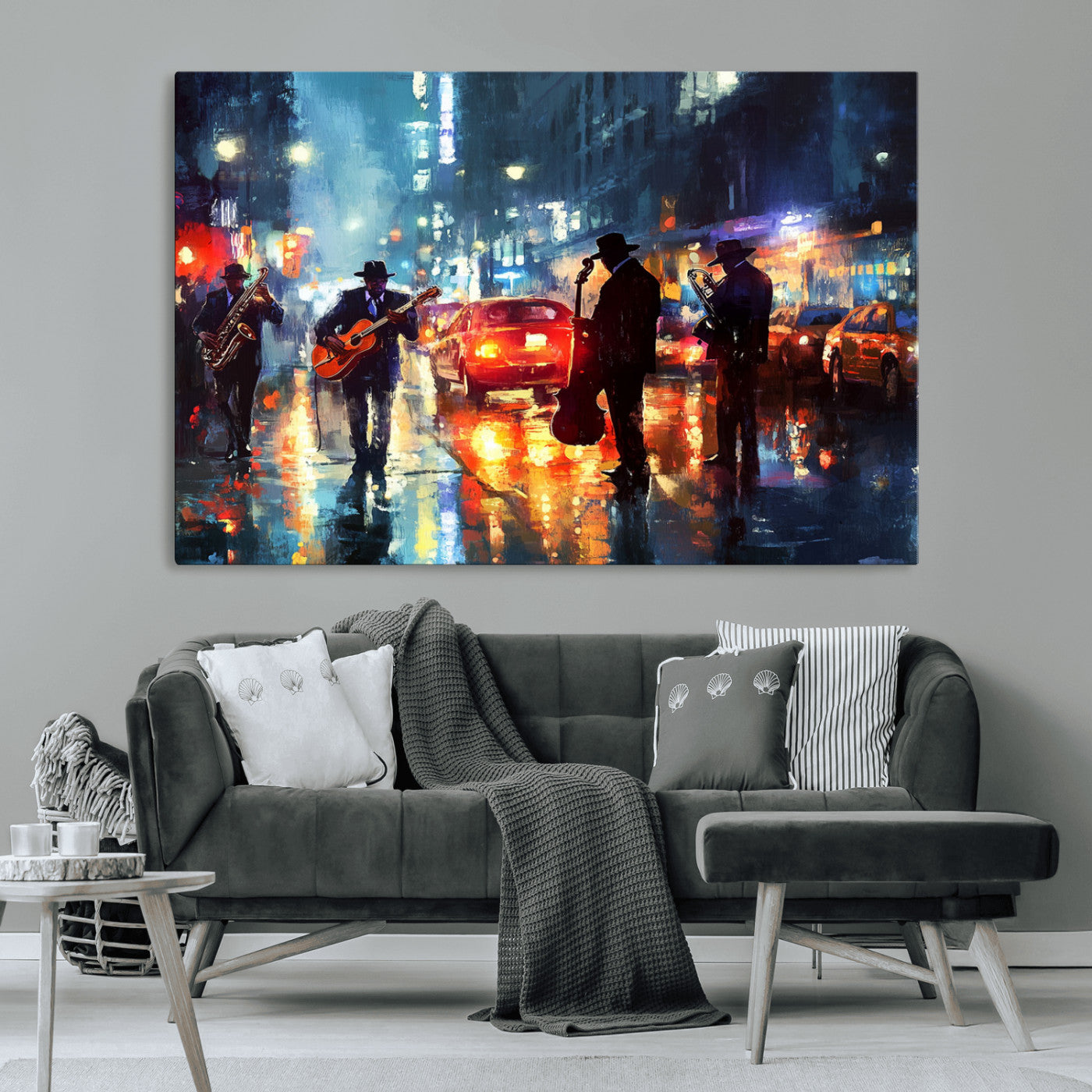 MGV-CV-36X24 - African American Jazz Canvas - Abstract Music Wall Art Print - Abstract Jazz Wall Art Framed Prints