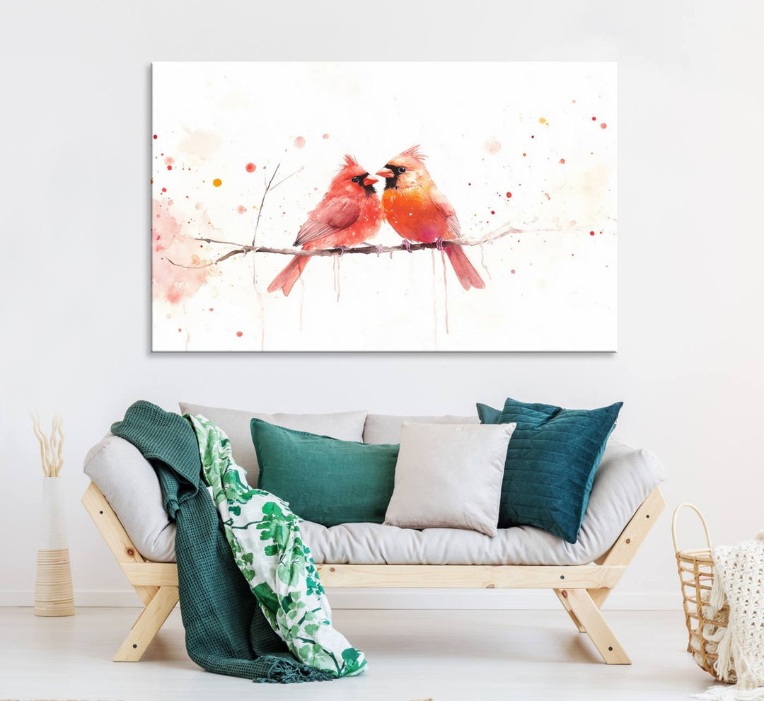 The Cardinal Bird Canvas Wall Art adds vibrant wildlife art to the wall.