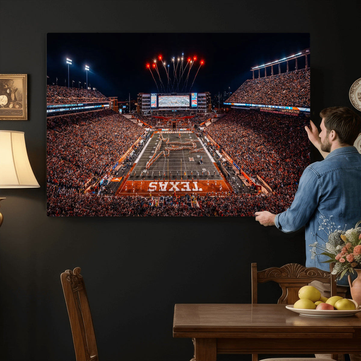 58778-PAN-FL-20X10 - Darrell K Royal Memorial Stadium | Texas Longhorns | Print Decor Wall Art Design for Home & Office Decoration