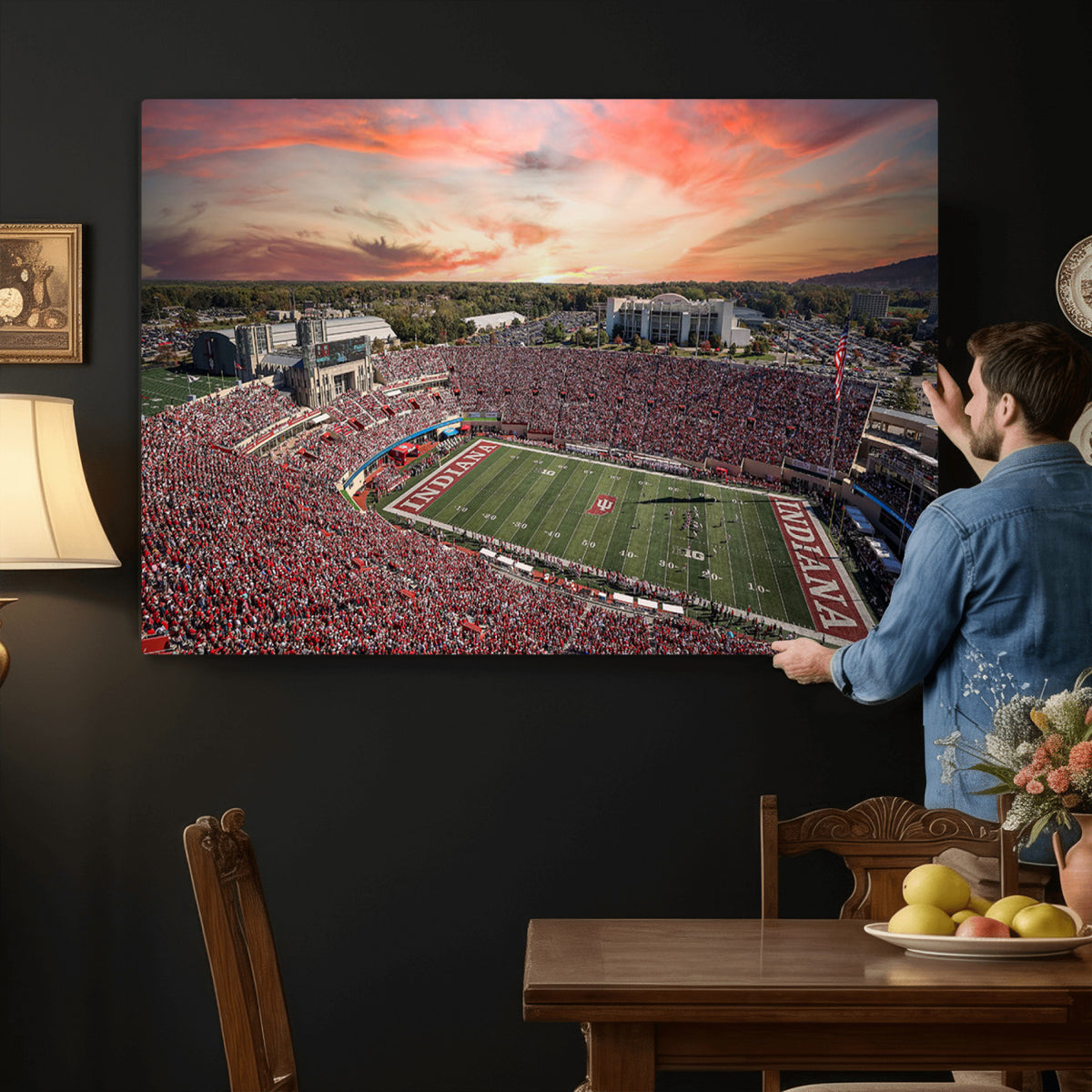 51135-MGV-CV-36X24 - Indiana Memorial Stadium Wall Art Canvas Print