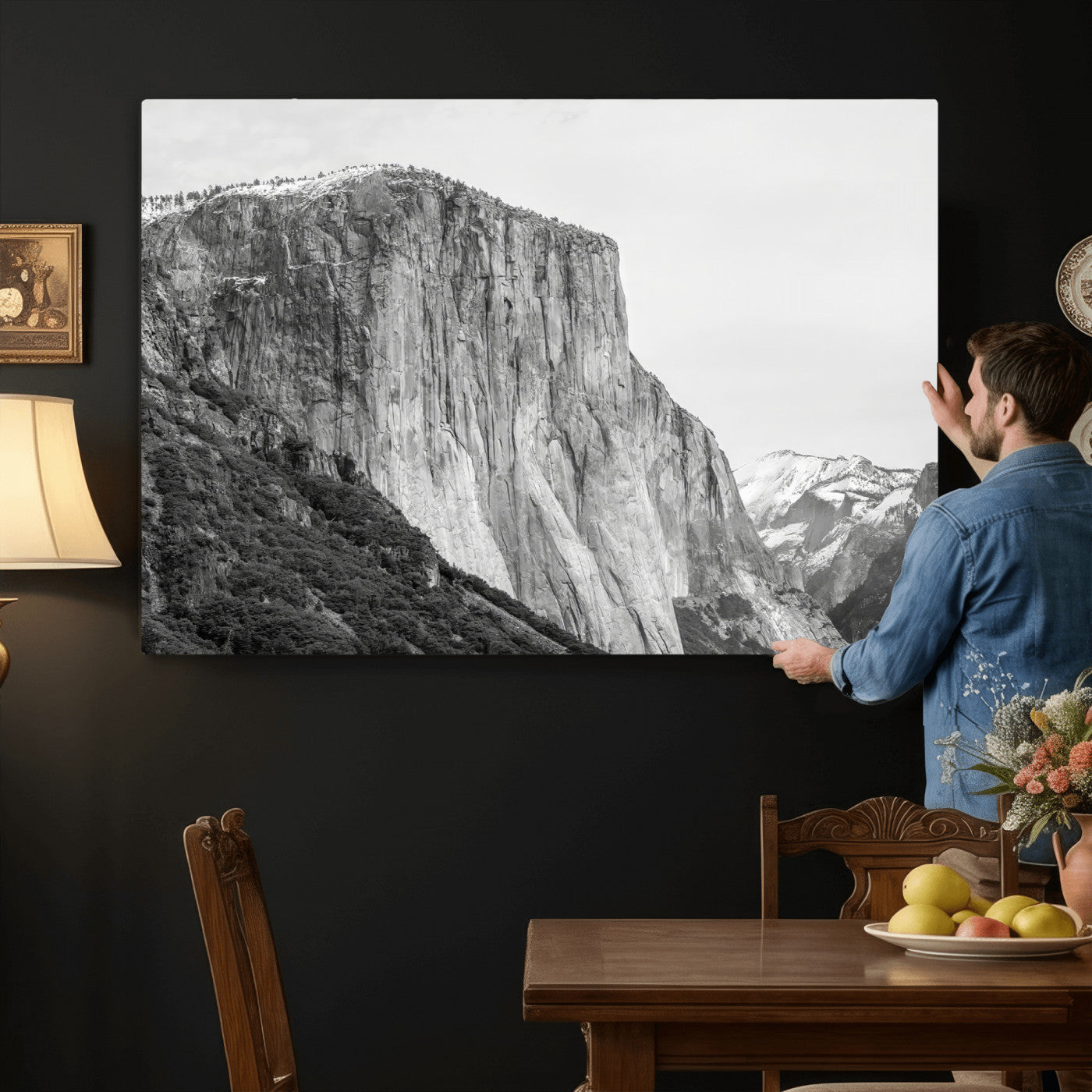 39393420-MGV-CV-36X24 - El Capitan Yosemite Mountain Wall Art – Yosemite Cliff Canvas Print, Rugged Terrain and Timeless Wilderness Decor for Office, Living Room or Cabin