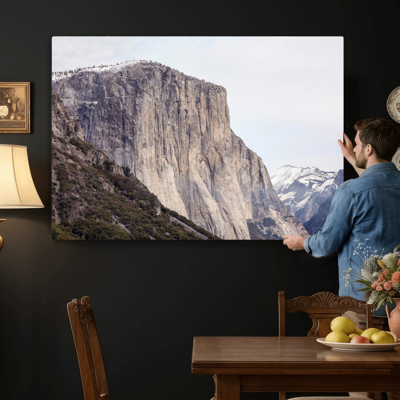 74506434-MGV-CV-36X24 - El Capitan Yosemite Mountain Wall Art – Yosemite Cliff Canvas Print, Rugged Terrain and Timeless Wilderness Decor for Office, Living Room or Cabin
