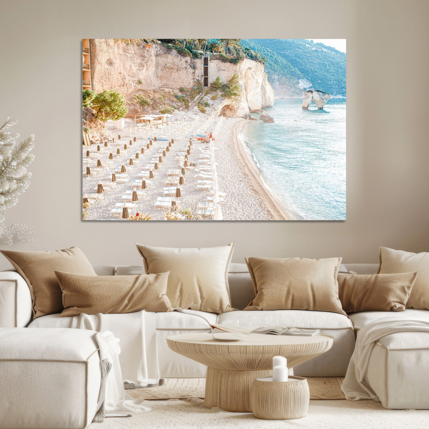 84816639-MGV-CV-36X24-Beach Wall Art Canvas Print, Framed Coastal Art Picture Print, Summer Shore Perfect Coastal Decor