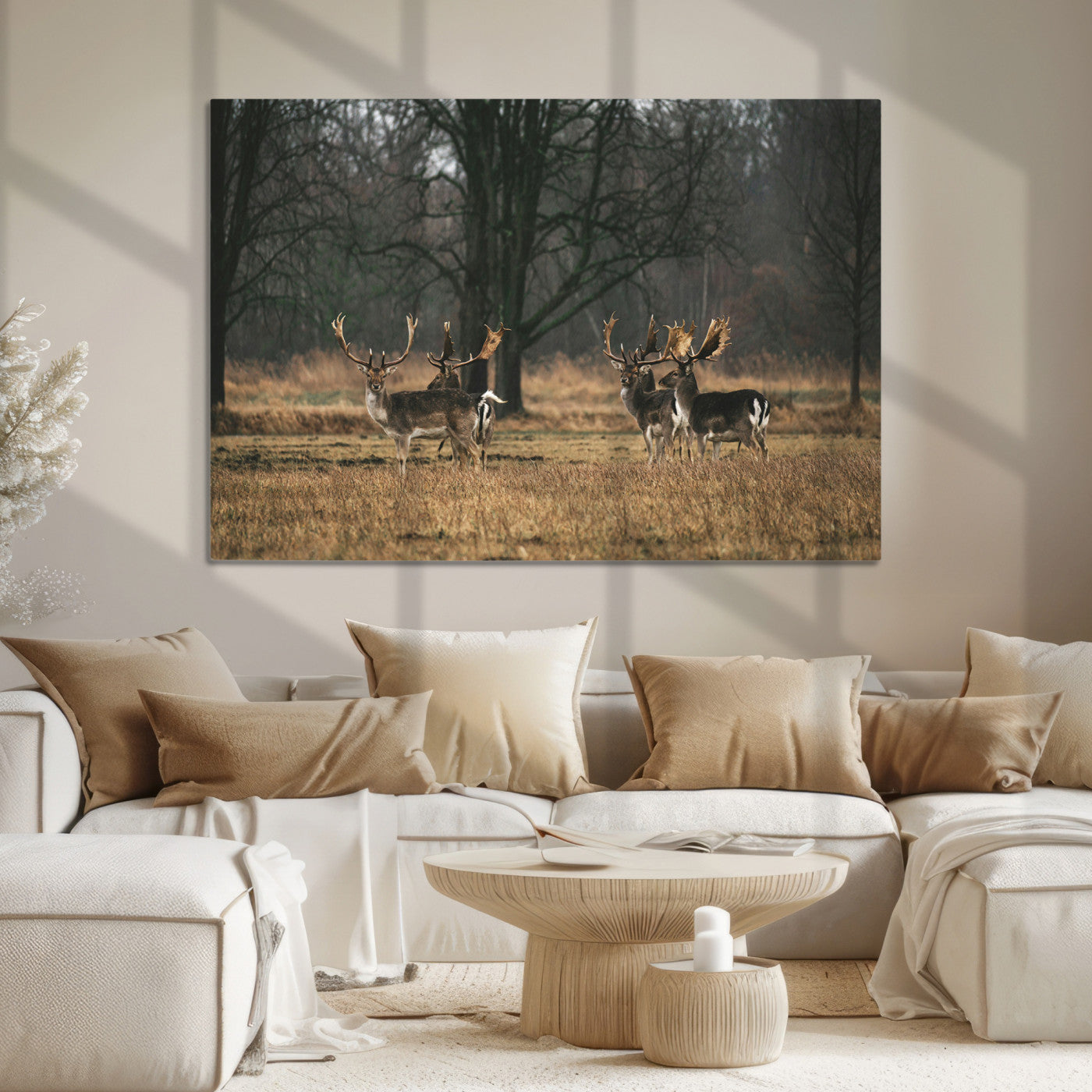 Deer Photography Wall Art Canvas Print, Framed Rustic Wildlife Art Picture, Rustic Deer Wall Art Print