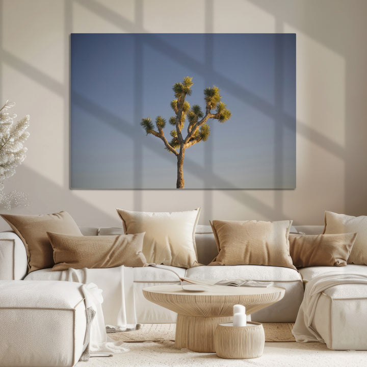 Joshua Tree Art Wall Art Canvas Print, Framed Desert Landscape Art Picture Print, Southwestern Nature Perfect Southwestern Boho Decor