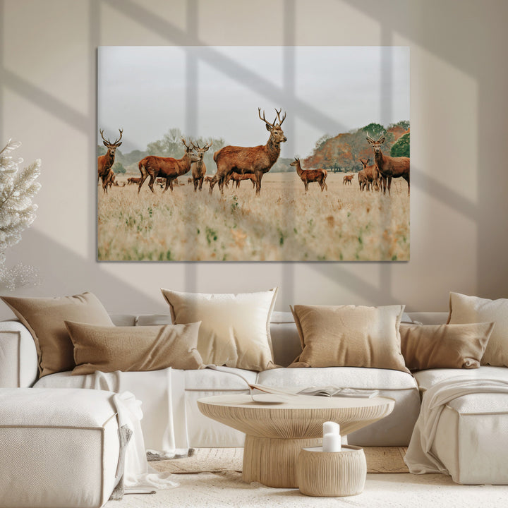 Rustic Deer Print Wall Art Canvas Print