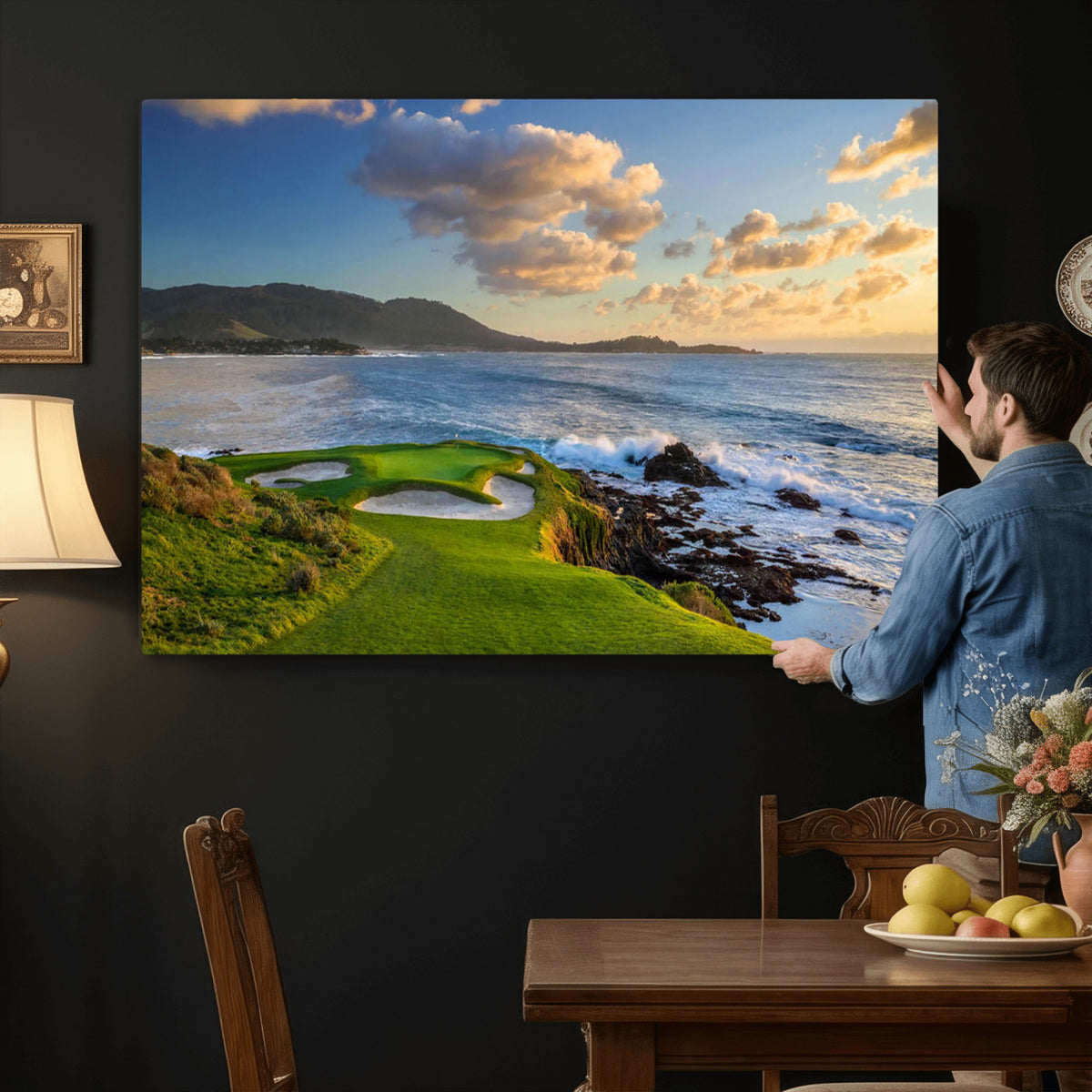 50107048-MGV-CV-36X24 - Pebble Beach Golf Links Wall Art Canvas Print