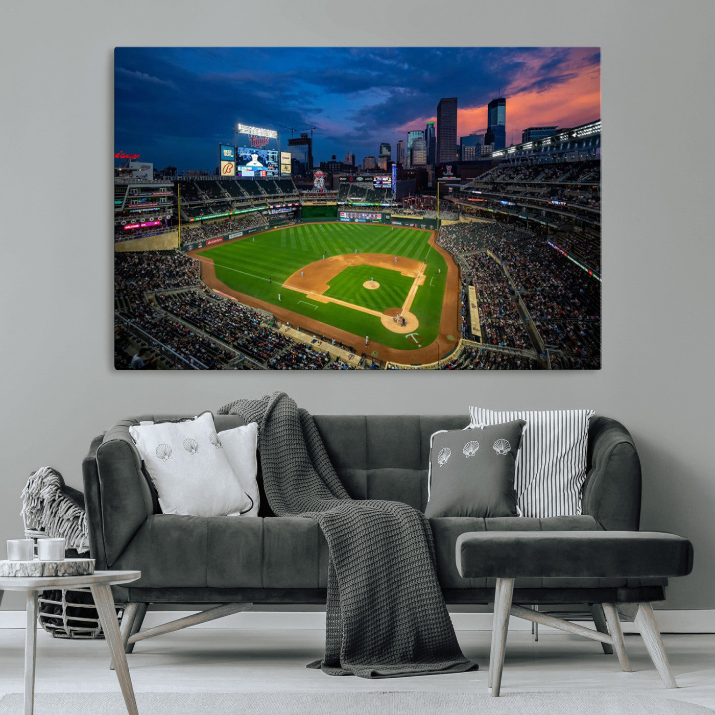 Target Field Wall Art Canvas Print, Baseball Stadium Print, Minneapolis Major League Baseball's Minnesota Twins