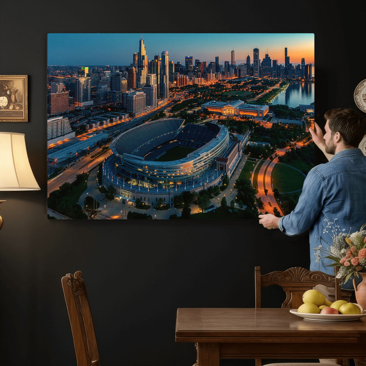 36690345-MGV-CV-36X24 - Chicago Bears Soldiers Field Wall Art Canvas Print