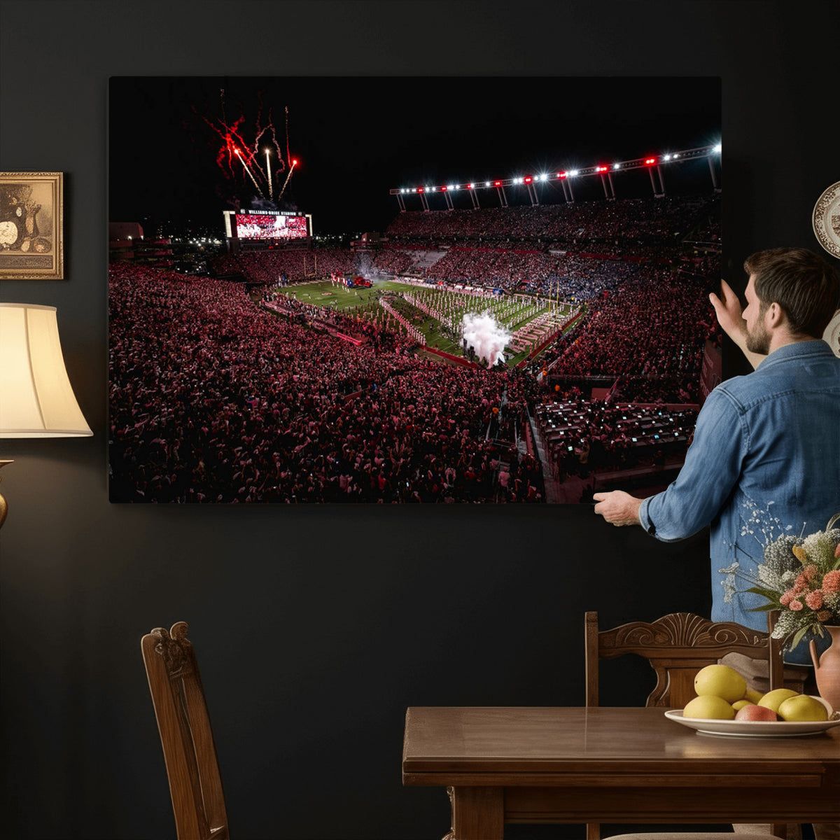 60690191-MGV-CV-36X24 - William Brice Stadium Wall Art Print, Baseball Game Room