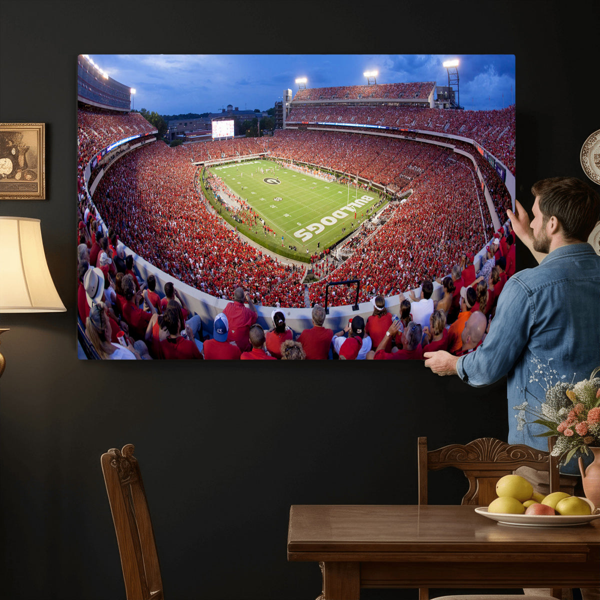 10244378-MGV-CV-36X24 - Dooley Stadium Wall Art, Sports Arena Canvas Print, Dooley Field, Home Bar Wall Decor