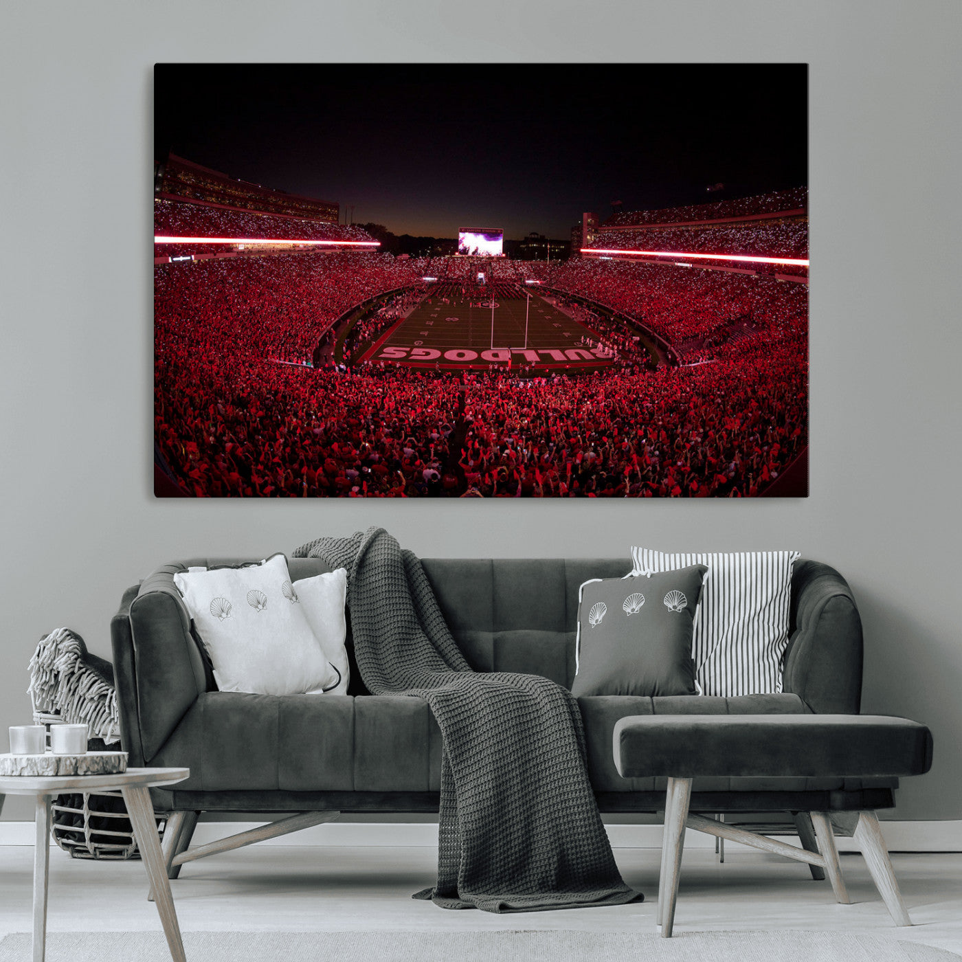 Dooley Stadium Wall Art Print, Sports Arena Canvas Wall Art, Dooley Field at Sanford Stadium Canvas Print, Modern Athletic Field Art Printing