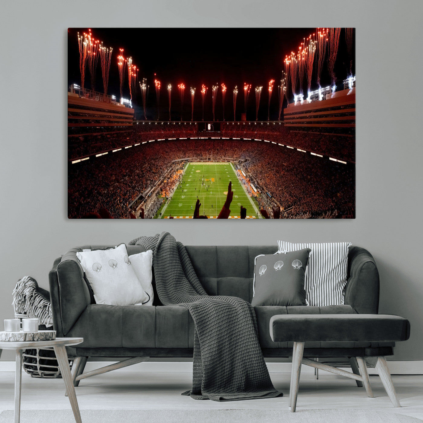 73358115-MGV-CV-36X24-Tennessee Neyland Stadium Wall Art Print, Sports Arena Canvas Wall Art, Panoramic Stadium Canvas Print, Modern Athletic Field Art Printing