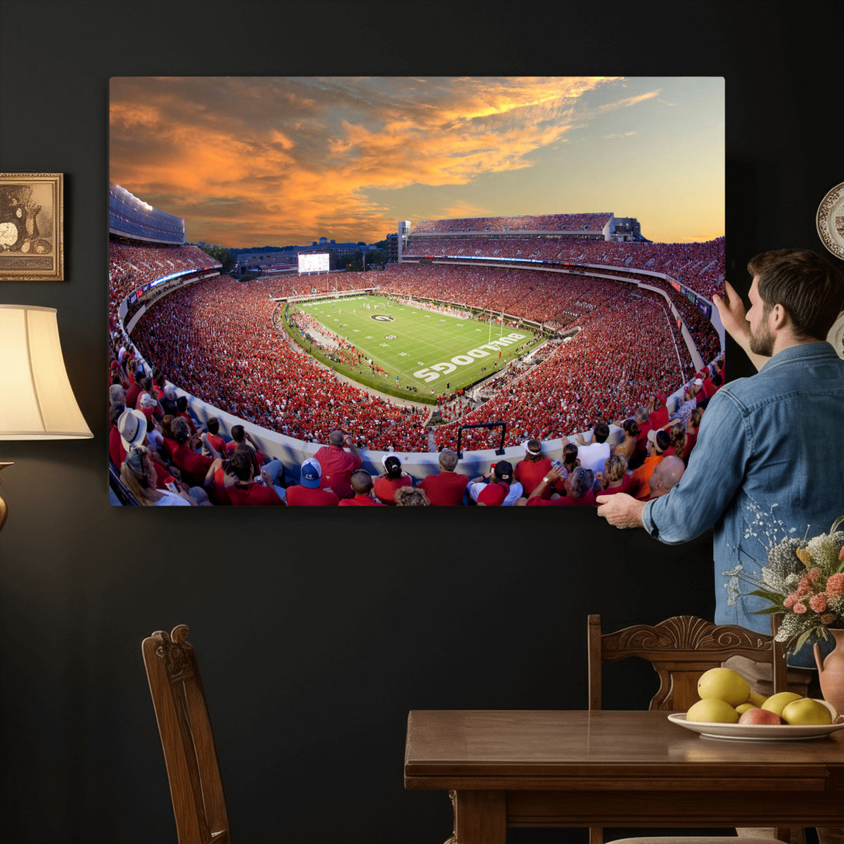 73680988-MGV-CV-36X24 - Dooley Stadium Wall Art, Sports Arena Canvas Print, Dooley Field, Framed and Ready to Hang