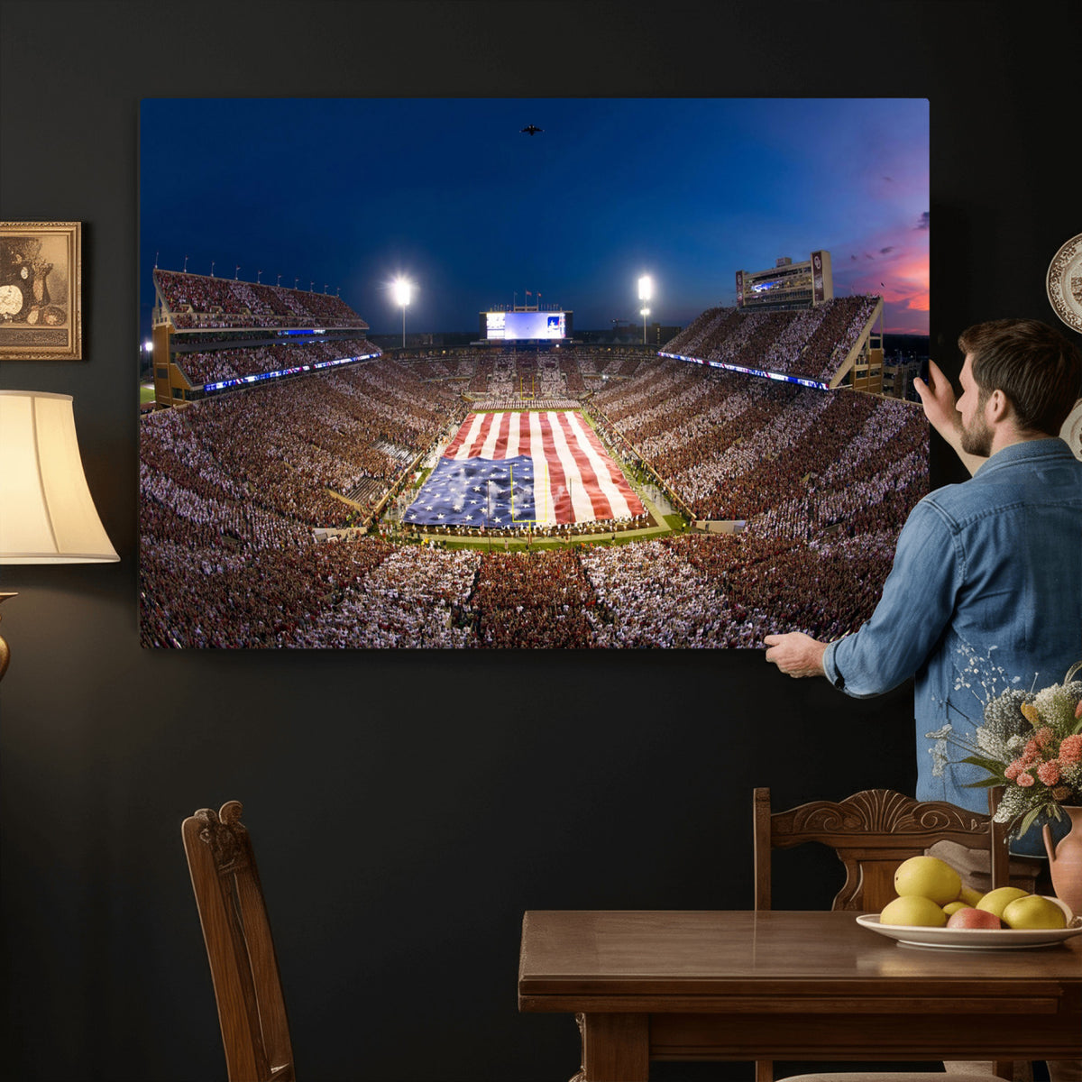 12979182-MGV-CV-36X24 - Oklahoma Sooners Memorial Stadium Wall Art Canvas Print