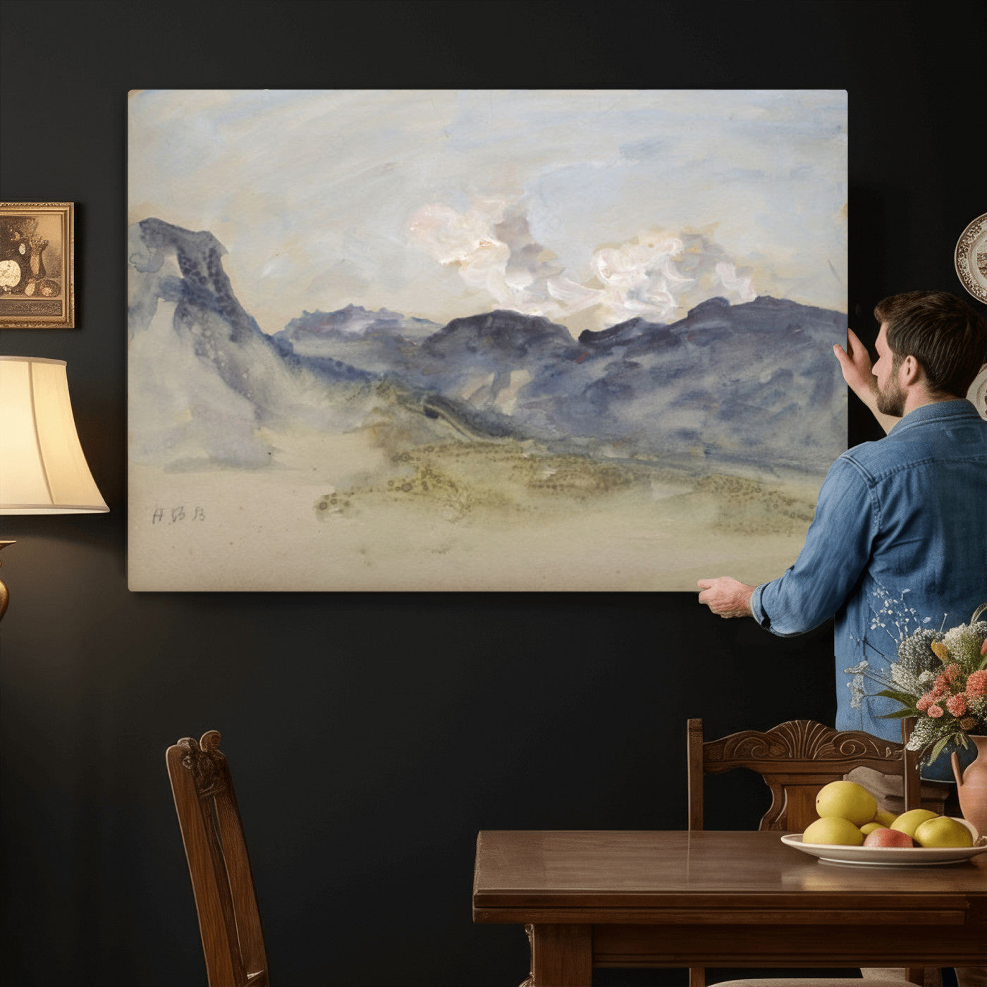 14644686-MGV-CV-36X24 - Alps Hercules Brabazon Brabazon Abstract Wall Art Canvas Print for Modern Home Decor