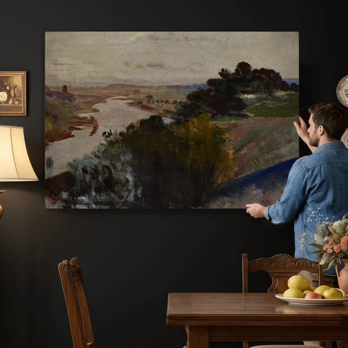55507874-_Poster-30x20 - Jacek Malczewski Landscape at the Vistula Wall Art Canvas Print