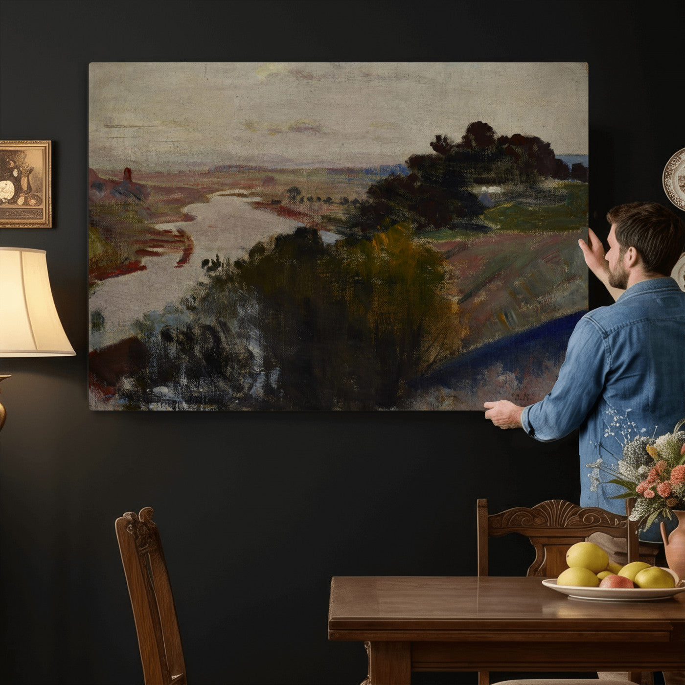 55507874-MGV-CV-36X24 - Jacek Malczewski Landscape at the Vistula Wall Art Canvas Print