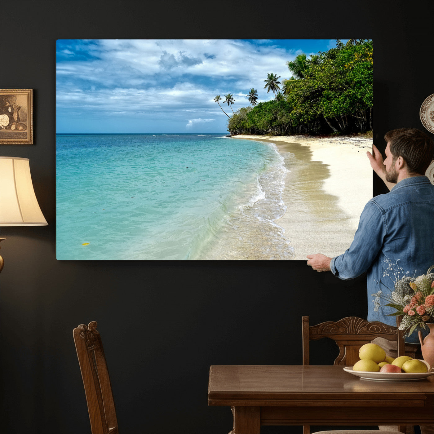 50626792-MGV-CV-36X24 - Puerto Rico Beach Paradise Wall Art – Tropical Coastal Print