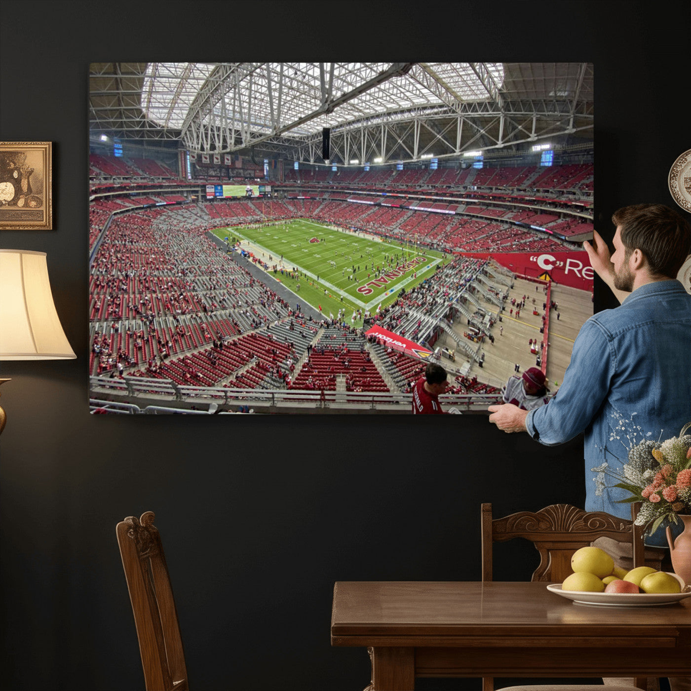 30579717-MGV-CV-36X24 - State Farm Stadium Canvas Wall Art, Arizona Cardinals Football Stadium Print, Glendale NFL Arena Panorama Artwork