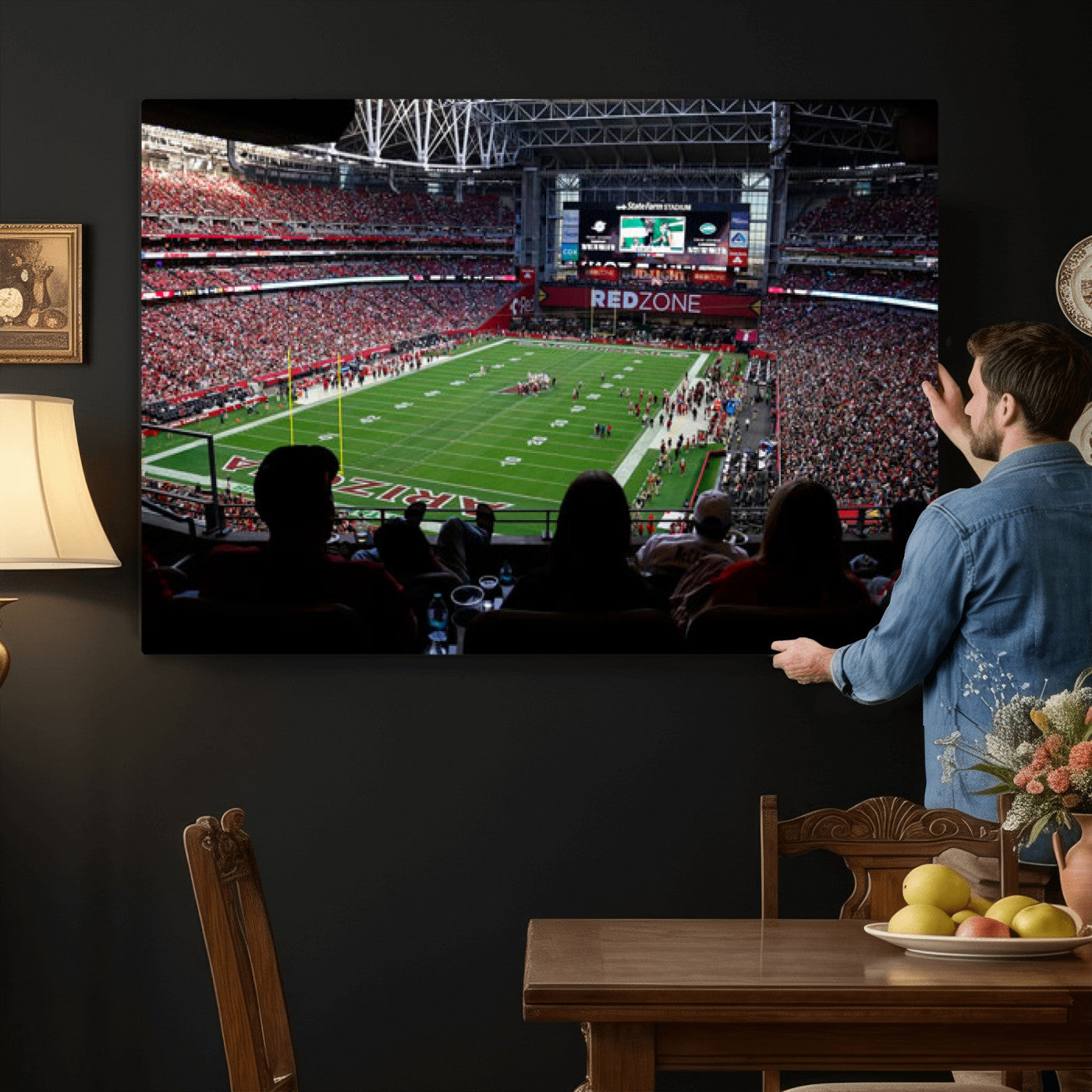 84196298-MGV-CV-36X24 - State Farm Stadium Canvas Wall Art, Arizona Cardinals Football Stadium Print, Glendale NFL Arena Photography Artwork
