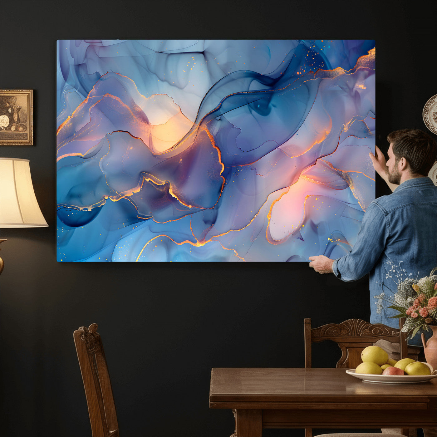 13710509-MGV-CV-36X24 - Colorful Abstract Canvas Wall Art Print, Vibrant Popup Color Art Print