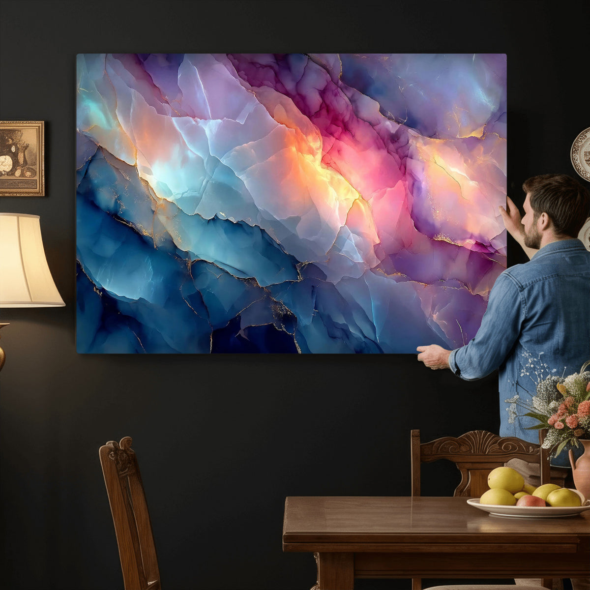28163849-MGV-CV-36X24 - Colorful Abstract Canvas Wall Art Print, Vibrant Popup Color Art Print