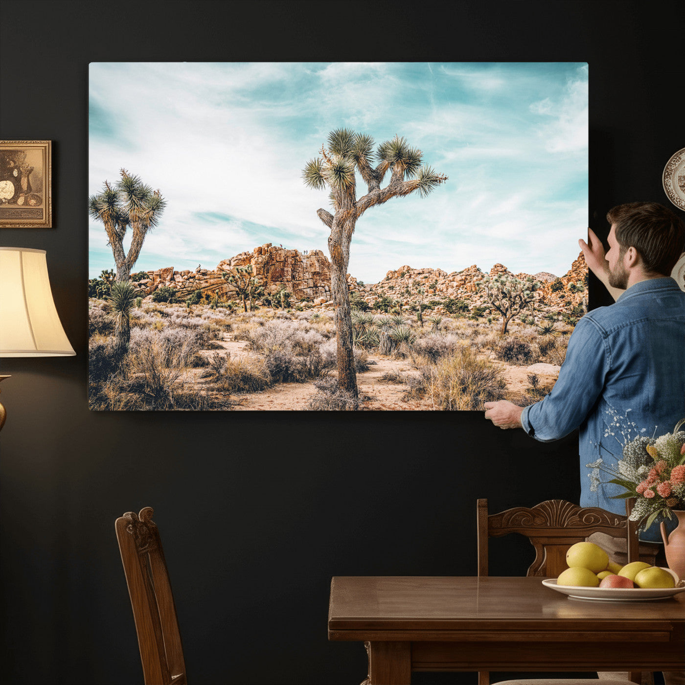 41451127-MGV-CV-36X24 - Joshua Tree National Park Canvas Wall Art Print, Desert Landscape Photography, Southwest Nature Decor, Ready to Hang