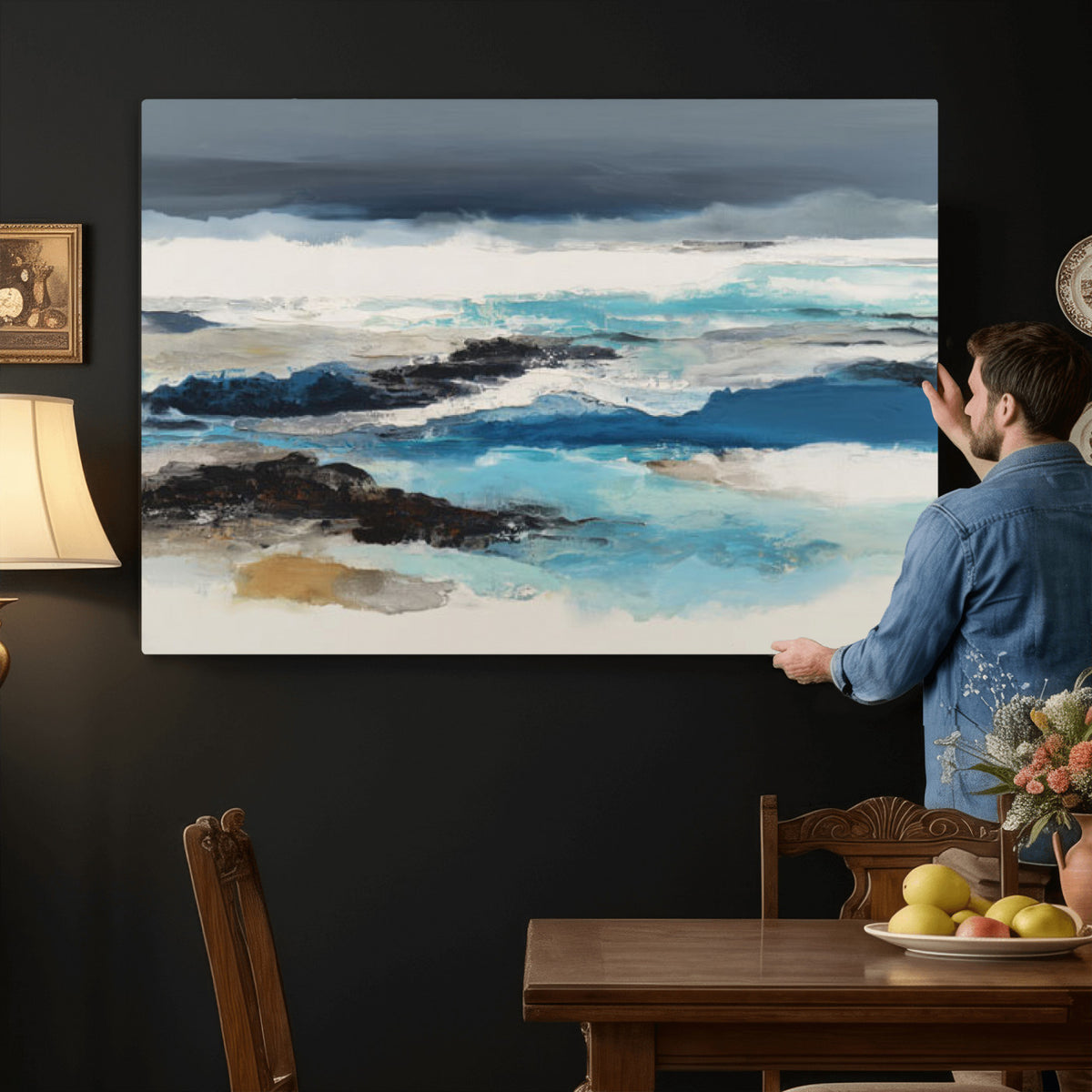 53645131-MGV-CV-36X24 - Extra Large Abstract Wall Art Canvas Print