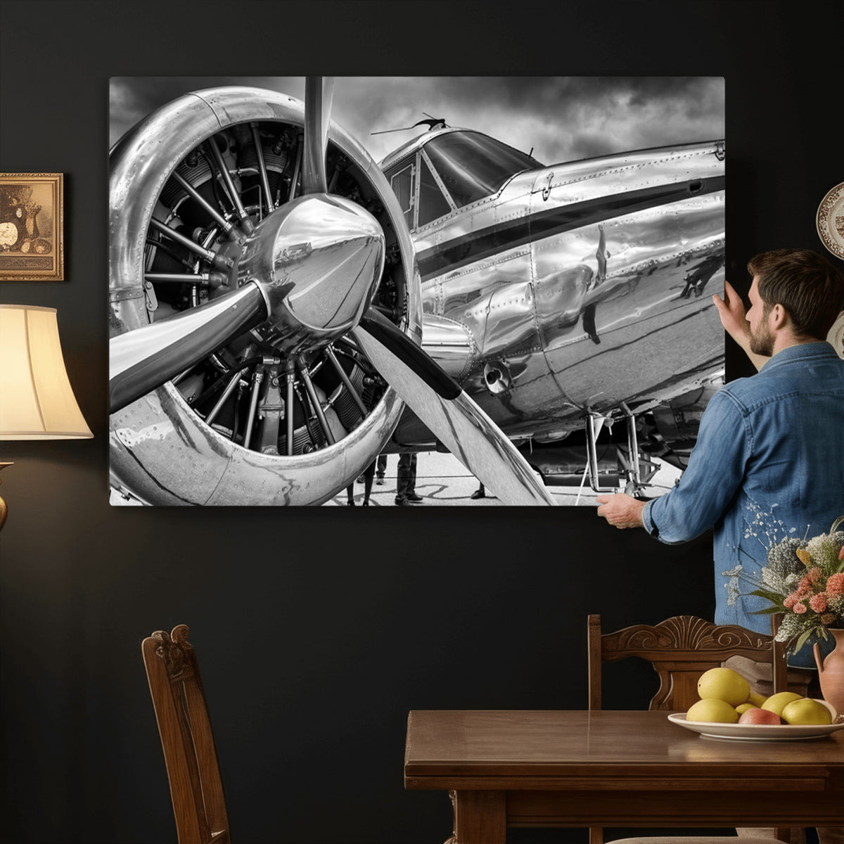 40672-MGV-CV-36X24 - Vintage Antique Airplane Wall Art Canvas Print