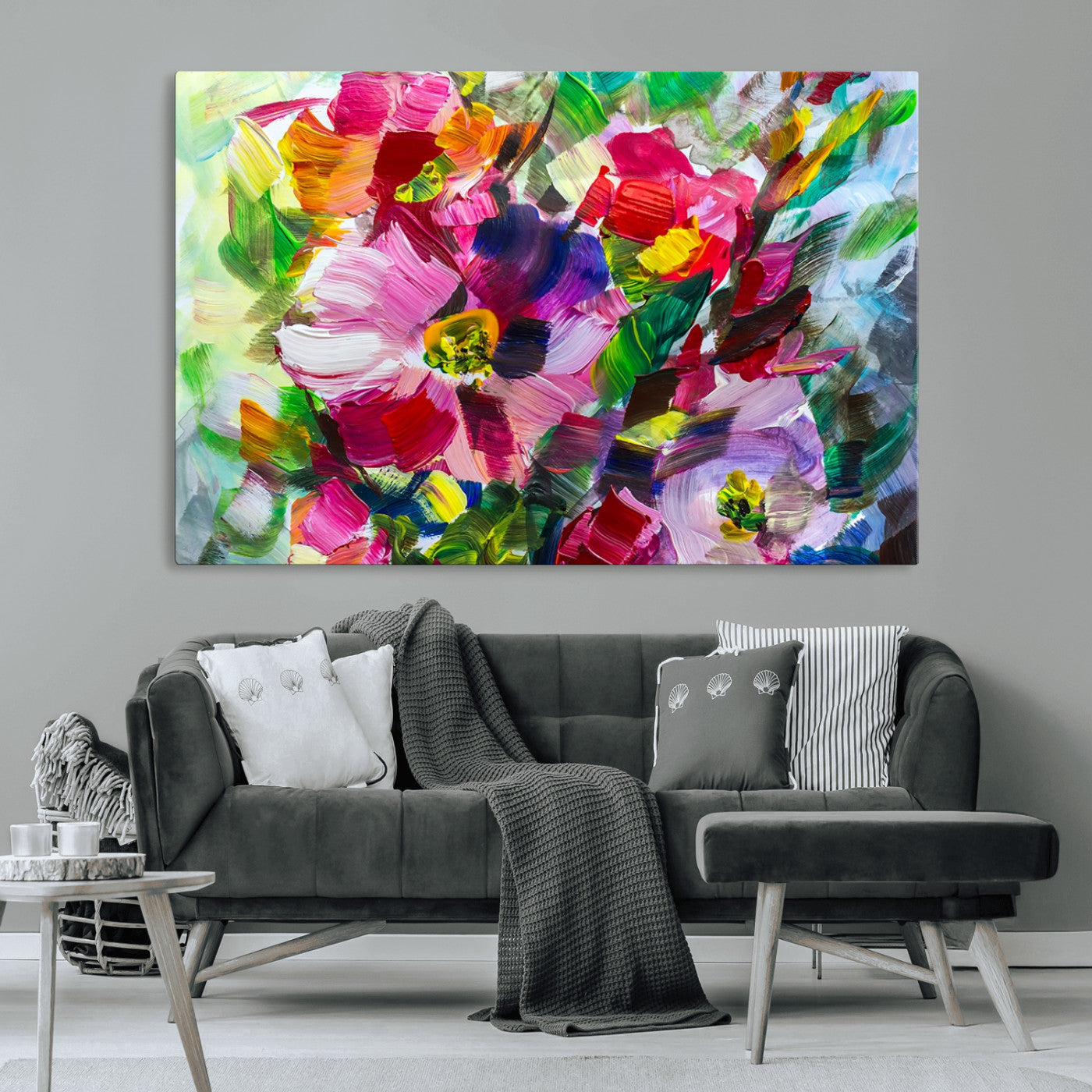 MGV-CV-36X24 - Oil Flower Abstract Canvas Print