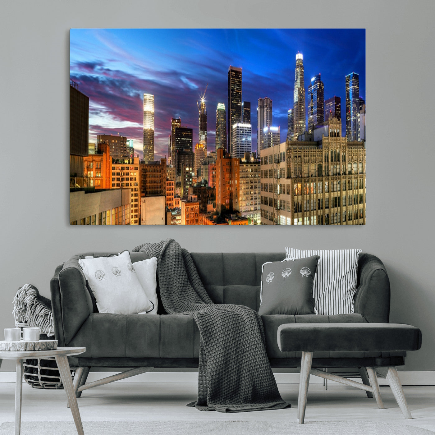 MGV-CV-36X24 - Los Angeles Night Wall Art Canvas Print