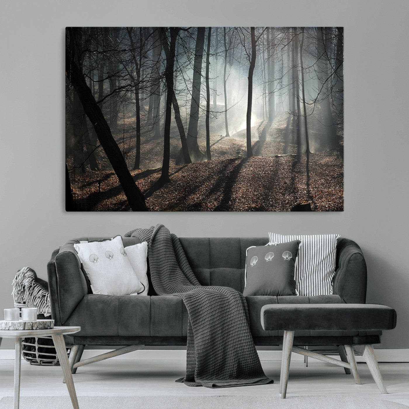 -Dark Family and Tree Wall Art Canvas Print