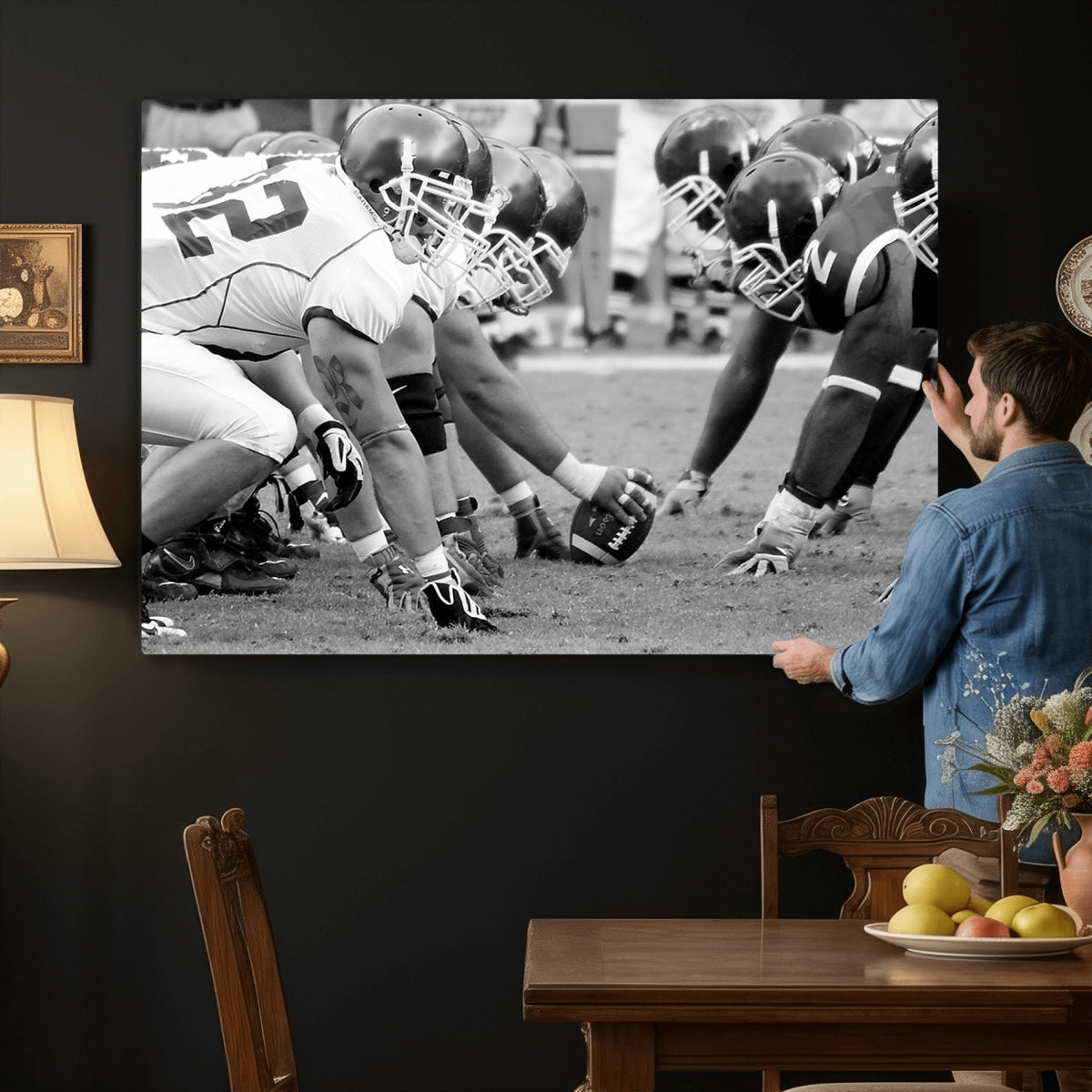 97432-MGV-CV-36X24 - American Football Player Wall Art Canvas Print