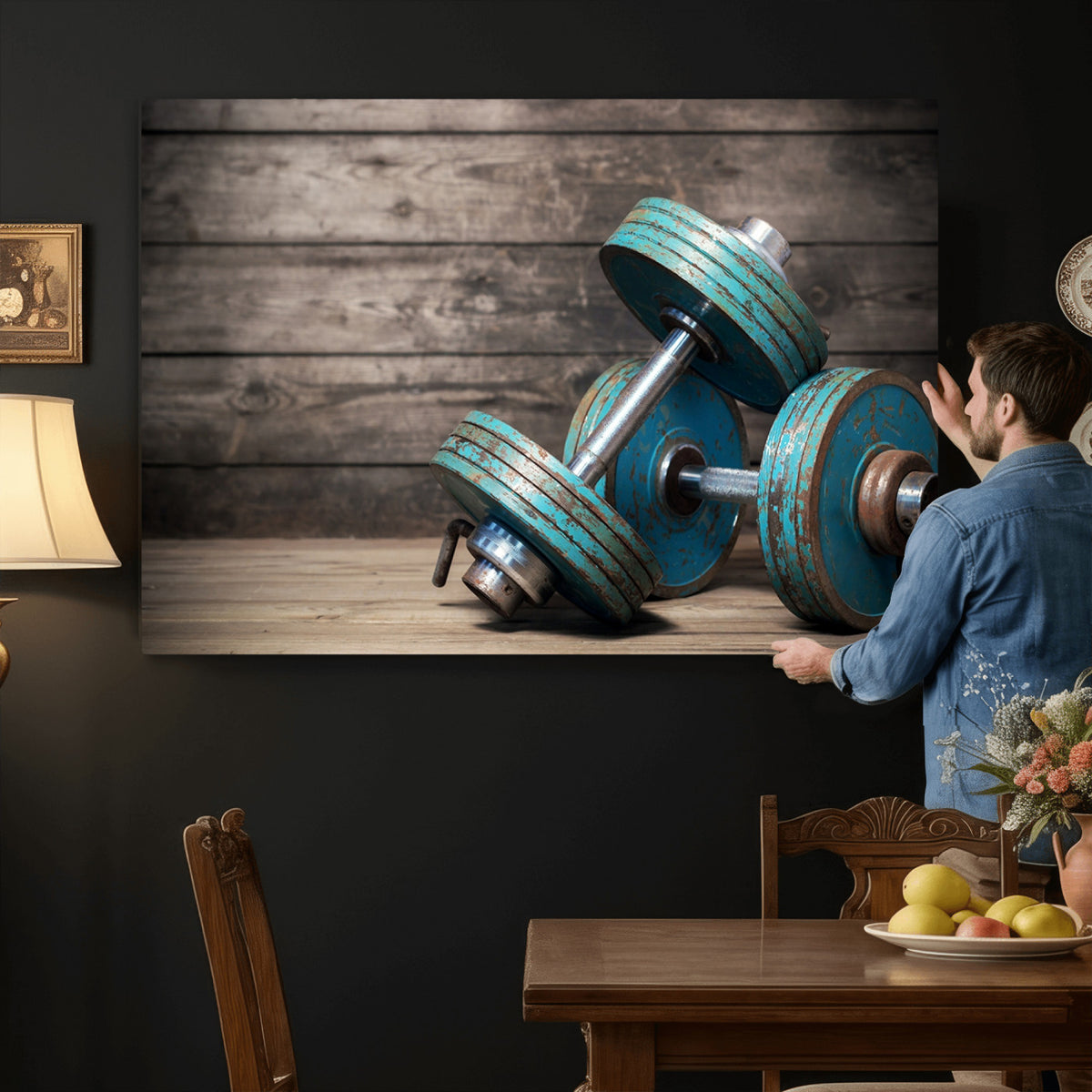 39364-MGV-CV-36X24 - Dumbbell and Sport Wall Art Canvas Print